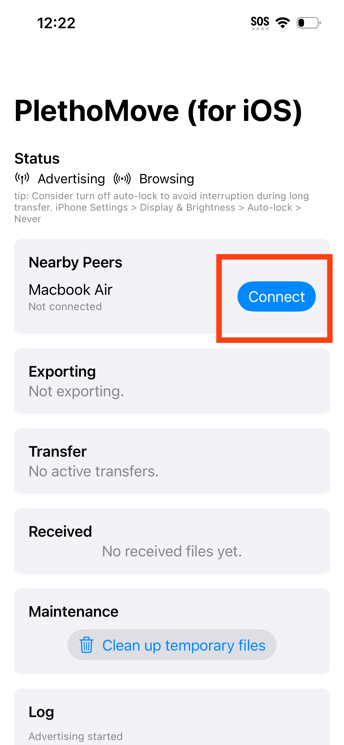 PlethoMove iOS Connect